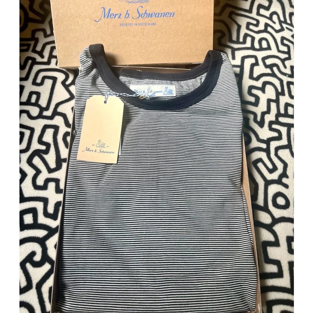 NEW Merz b. Schwanen Loopwheeled Heavy Cotton Striped T-shirt